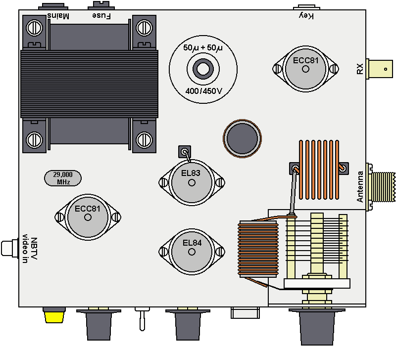 Top view drawing of NBTV transmitter